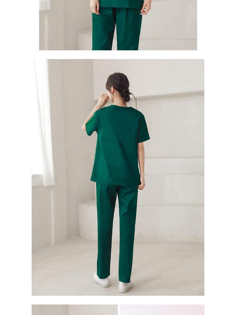 Unisex Short-Sleeve Surgical Gown and Long-Sleeve Workwear Scrub Set - Polyester/Cotton Blend