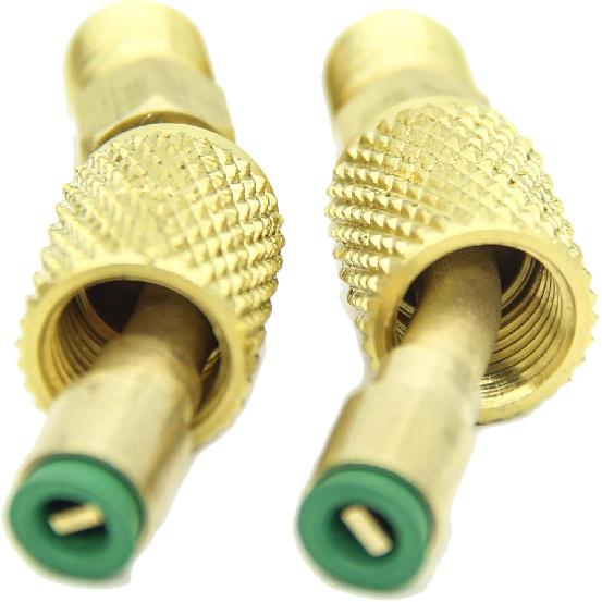 Mini Split Adapter, R410A Adapter, R-410a Refrigerant Adapter, 5/16In SAE Female Quick Couplers to 1/4In SAE Male Flare, 45 Degree Charging Vacuum