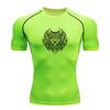 Men's Compression Workout Sports T-shirt, Tribal Wolf Head G