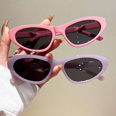 Fashion Vintage Small Frame Cat Eye Sunglasses Women For Men Trendy Sun Glasses Punk Luxury Brand Designer Retro Pink Bent Shade