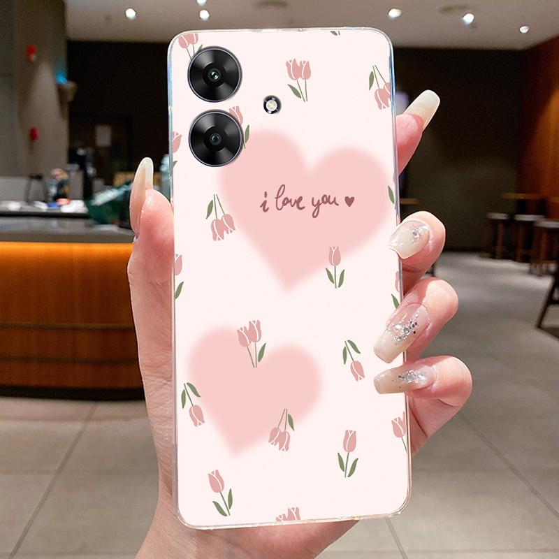 

For Realme Note 60 Case RMX3933 Silicone Luxury Butterfly Flower Clear TPU Soft Cover For Realme Note60 Note 60X 60 X Phone Case realme Note 60