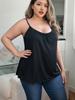 Damska koszulka na ramiączkach Modal Plus Size z wbudowanym biustonoszem - Codzienny luźny top na ramiączkach
