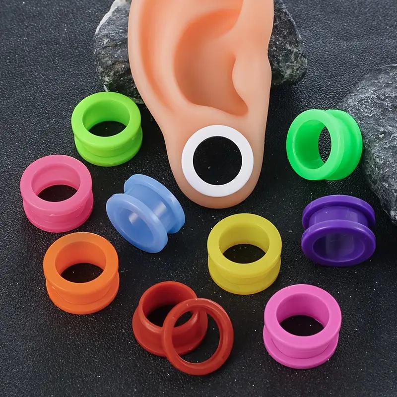 Mehrfarbiger Hypoallergener Acryl Ohrdehner: Trendiges 2mm-16mm Roller-Design für große Ohrläppchen