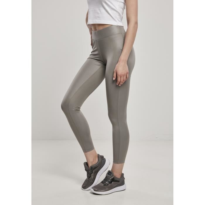 Legging femme Urban Classics imitation cuir - gris foncé - XL