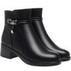 autumn and winter new short boots women's soft leather soft soles comfortable boots velvet leather shoes    and elderly short cotton shoes