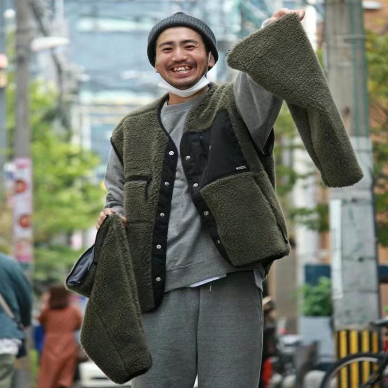 Beijia Purple Label Detachable Lambswool Jacket, Warm & Trendy American Retro Style.