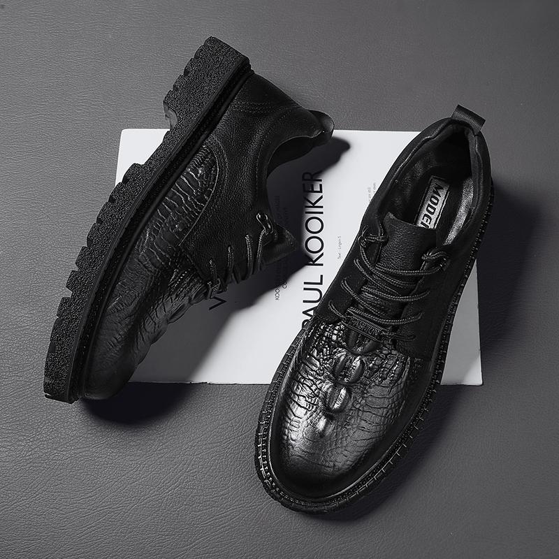 Fashion High Quality Brand Men's Genuine Leather Shoes Thick Soled Men's Casual Shoes British Style Men's Business Shoes Breathable