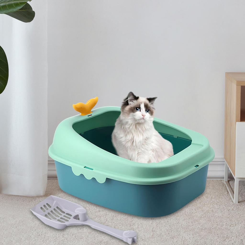 Cat Kitten Potty Toilet Open Top Pet Litter Tray PP Large Space Bedpan High Sided