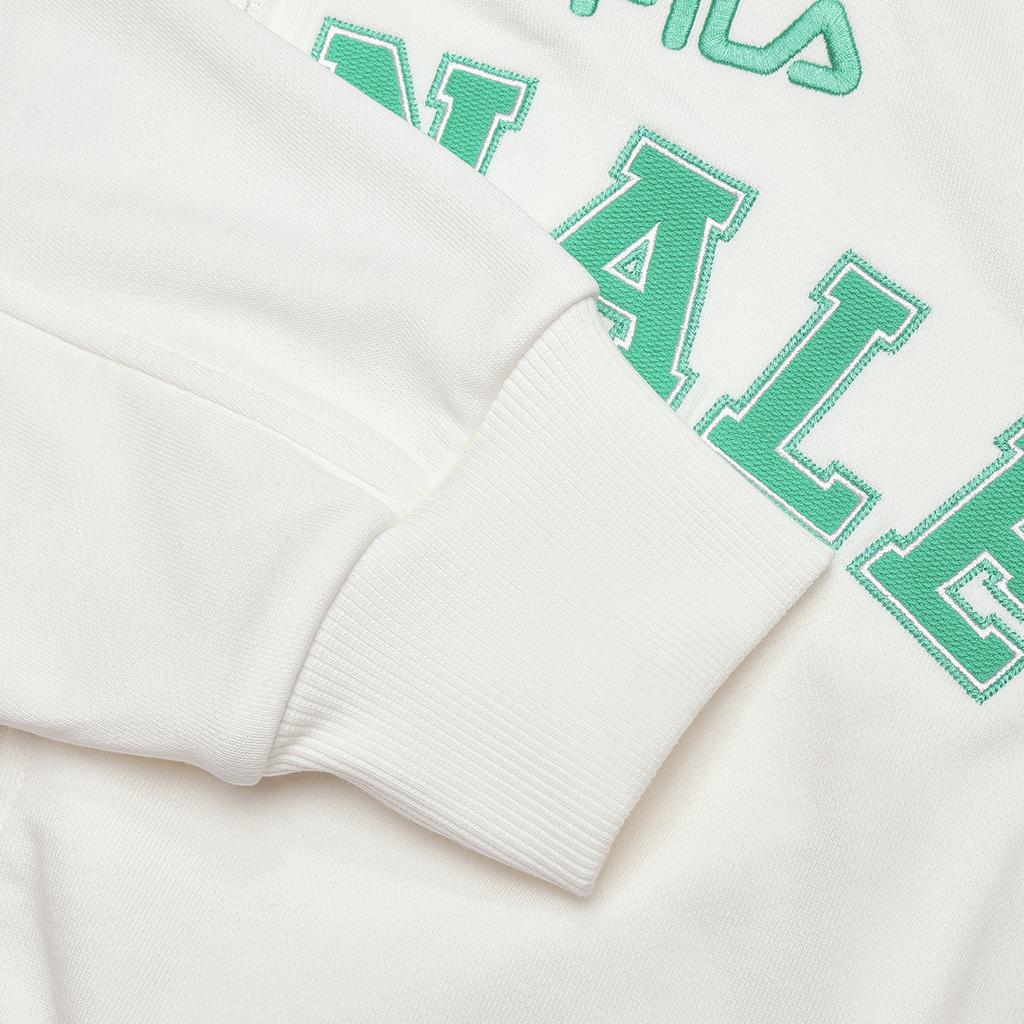 FILA Letter Print Hooded Casual Knit Jacket Women jackets Cloud-Mushroom-White F11W419505F-WT
