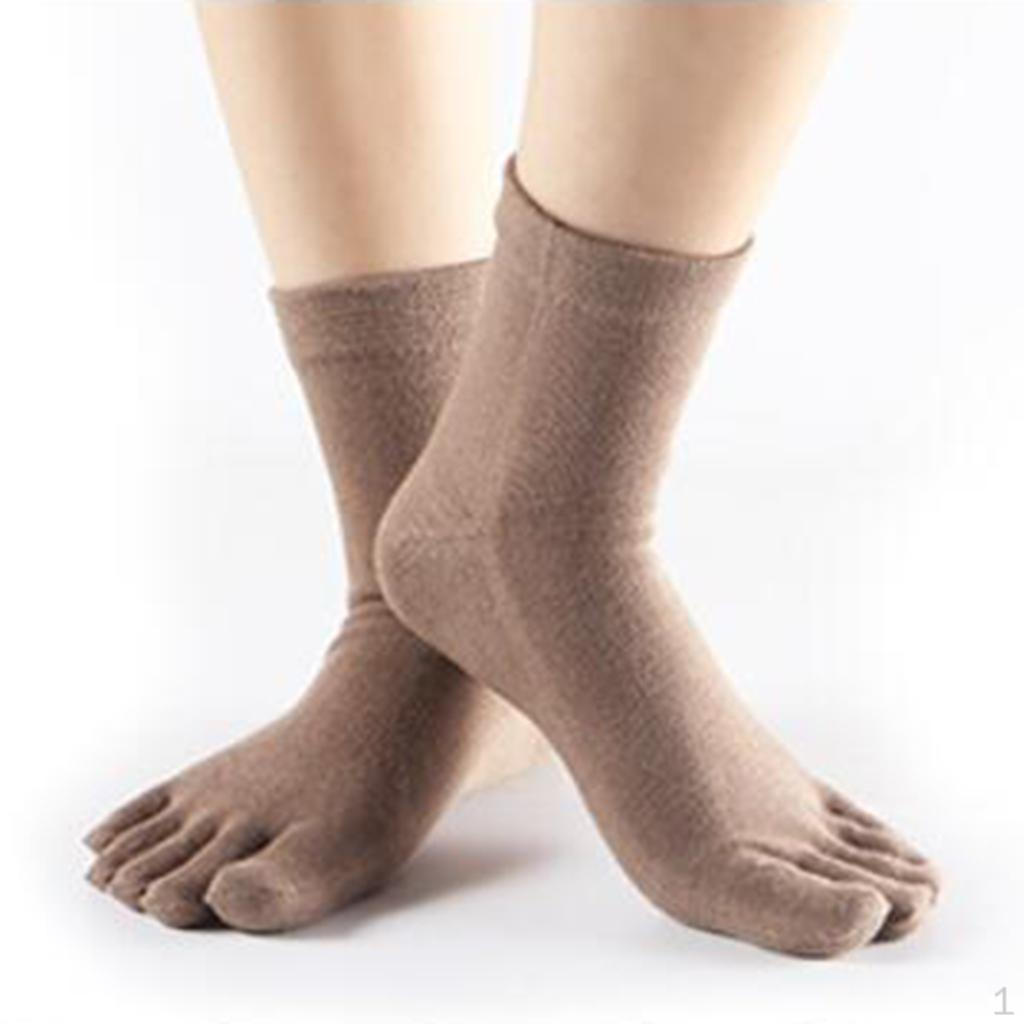 

Носки с пятью пальцами, высокие носки для экипажа, спортивные, однотонные хаки