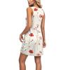 Women's Fashionable Casual V-neck Sleeveless Patterned Dress