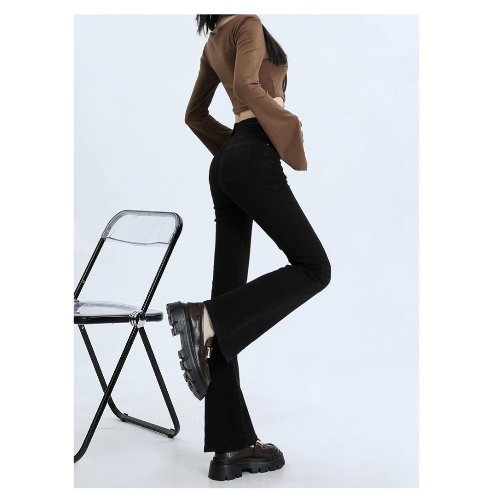 Spring High Waist Slim Stretch Retro Flared Pants