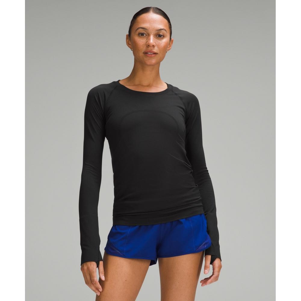 

Lululemon Swiftly Tech Long Sleeve Shirt 2.0 Hip Length Black Black 16