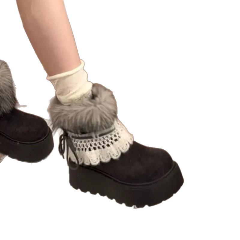 Women's 2025 Thick-Soled Fleece-Lined Anti-Slip Snow Boots for Winter
