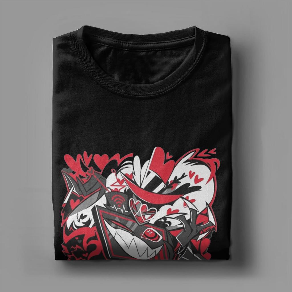 Hazbins Hotels Vox Men T Shirt Fashion Tees Short Sleeve Round Neck T-Shirt Cotton Adult Clothes