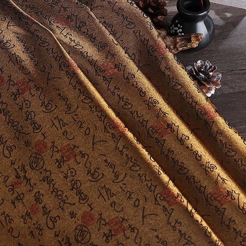1M Premium Brocade Satin Fabric Chinese Style Calligraphy Design Jacquard Satin Cloth Evening Dress Decorative Background Fabric