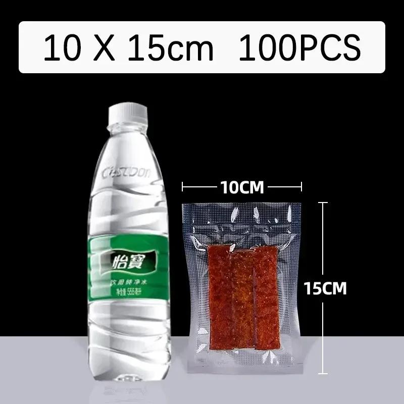 100pcs/Lot Kitchen Vacuum Sealer Bag Transparent Food Packaging Bag Fresh-Keeping Food for Food Saver Seal Storage Meal