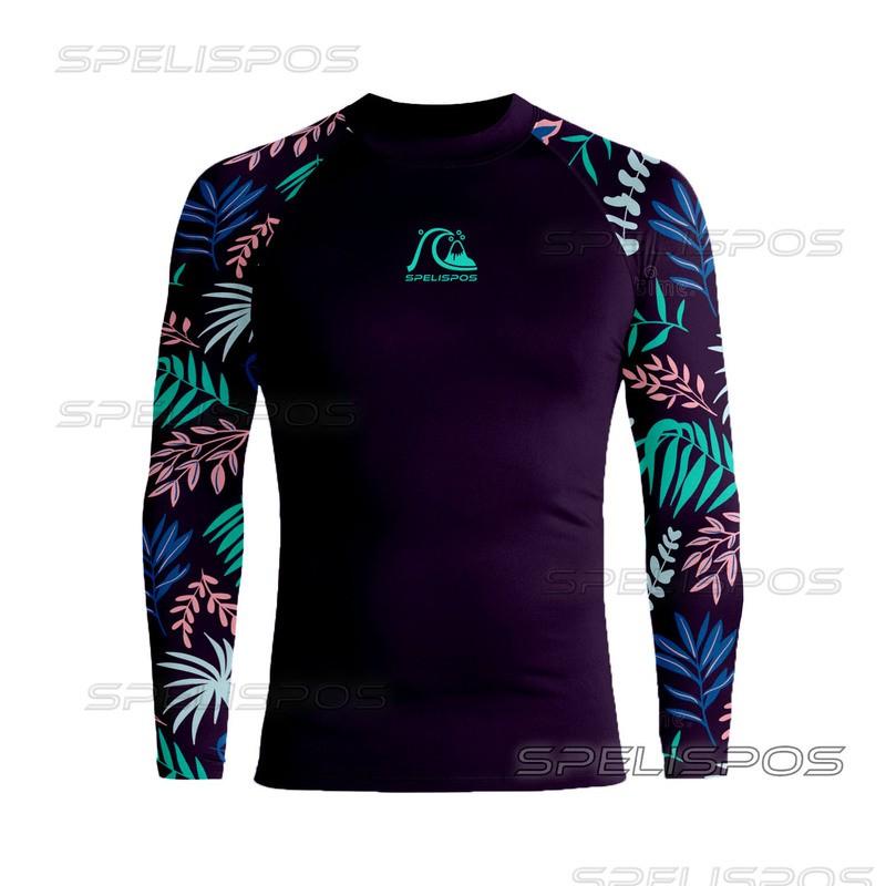 Ανδρικό Rash Guard με Μακριά Μανίκια UPF 50 για Surfing, Κατάδυση, Κολύμβηση, Αντηλιακή Προστασία, Γρήγορο Στέγνωμα, Κορυφή Στολή