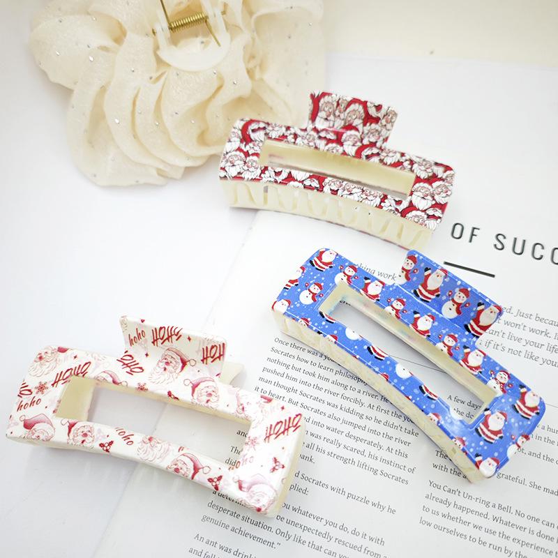 UV Printed Christmas Hair Clips - Stylish Updo Claw Clips for Women's Hair