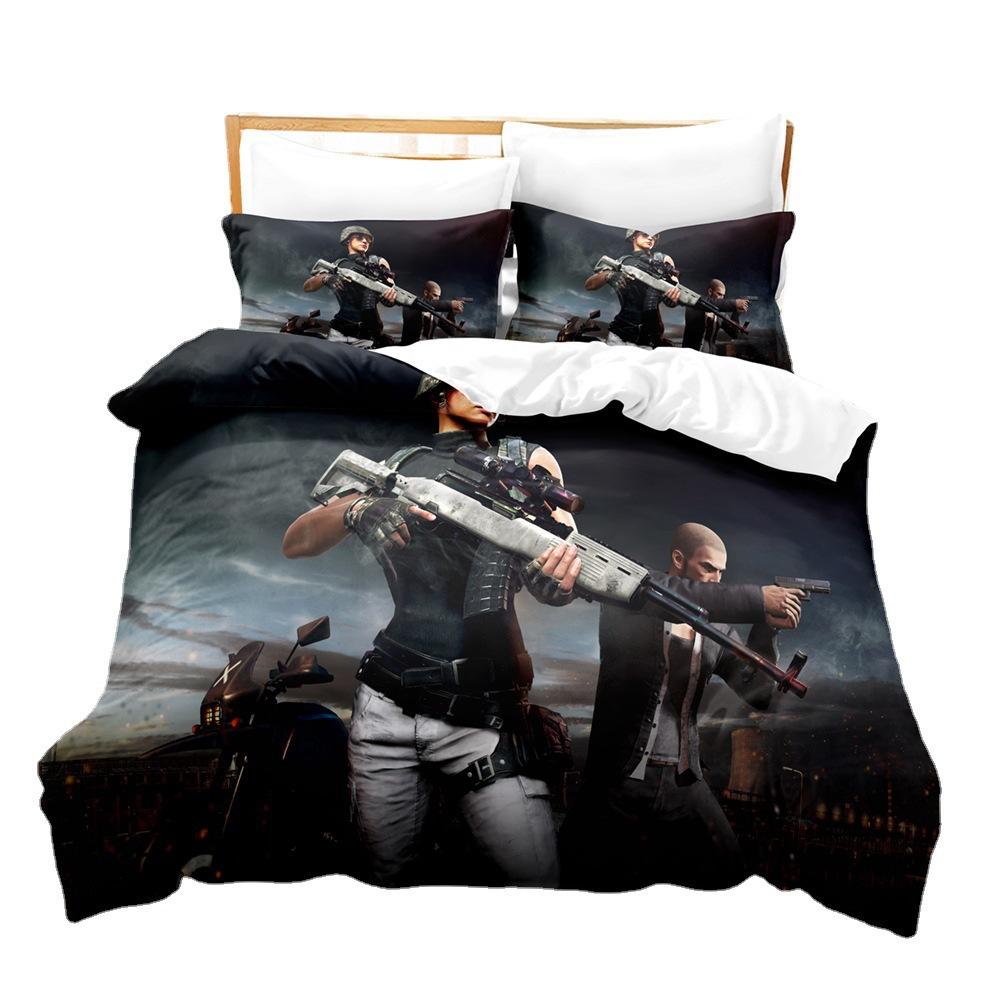 Playerunknown'S Battlegrounds Home Textiles Bedding Three-Piece Digital Printing Quilt Set Four-Piece Abrasive Cloth Set