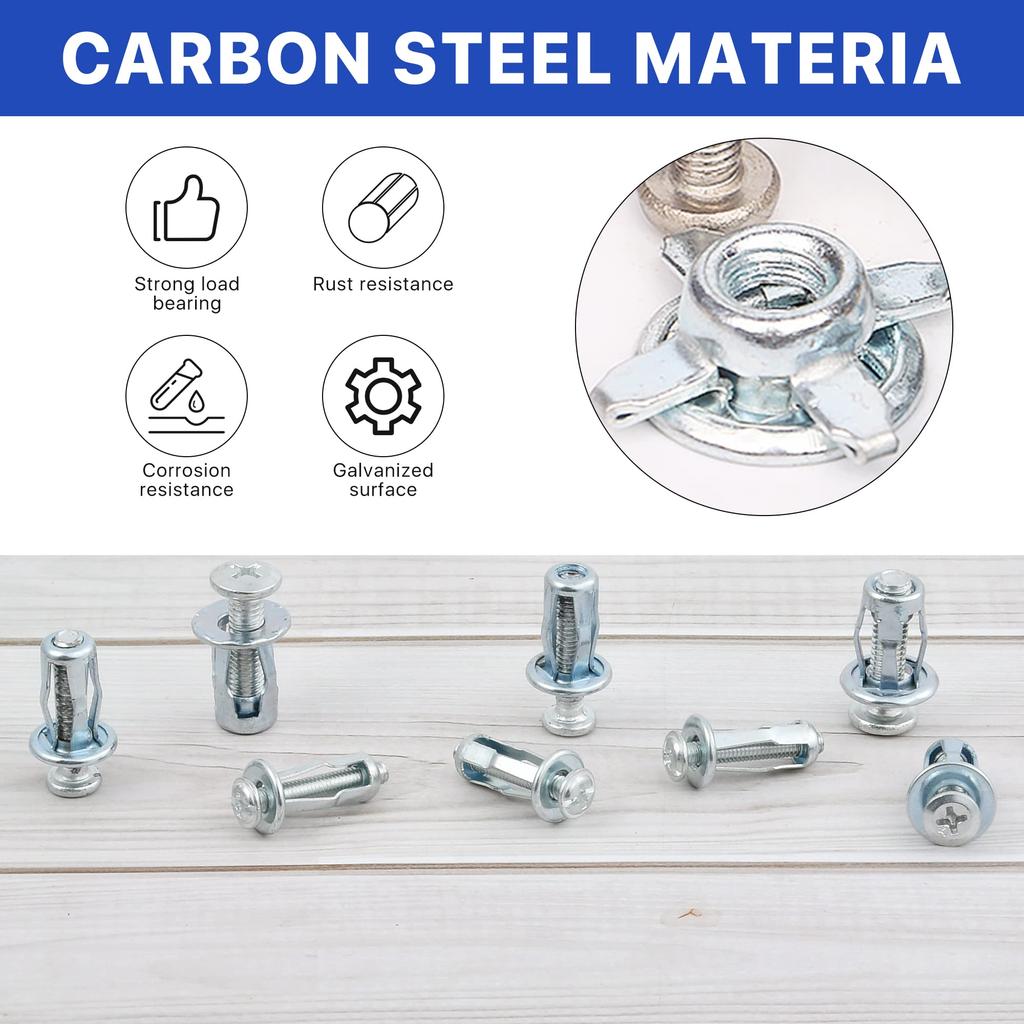 30pcs M4M5M6Jack Nuts Screw Petal Screw Anchors Petal Expansion Plugs for Curtain Expansion Clamp Petal Rivet Lock Jack Nut Bolt