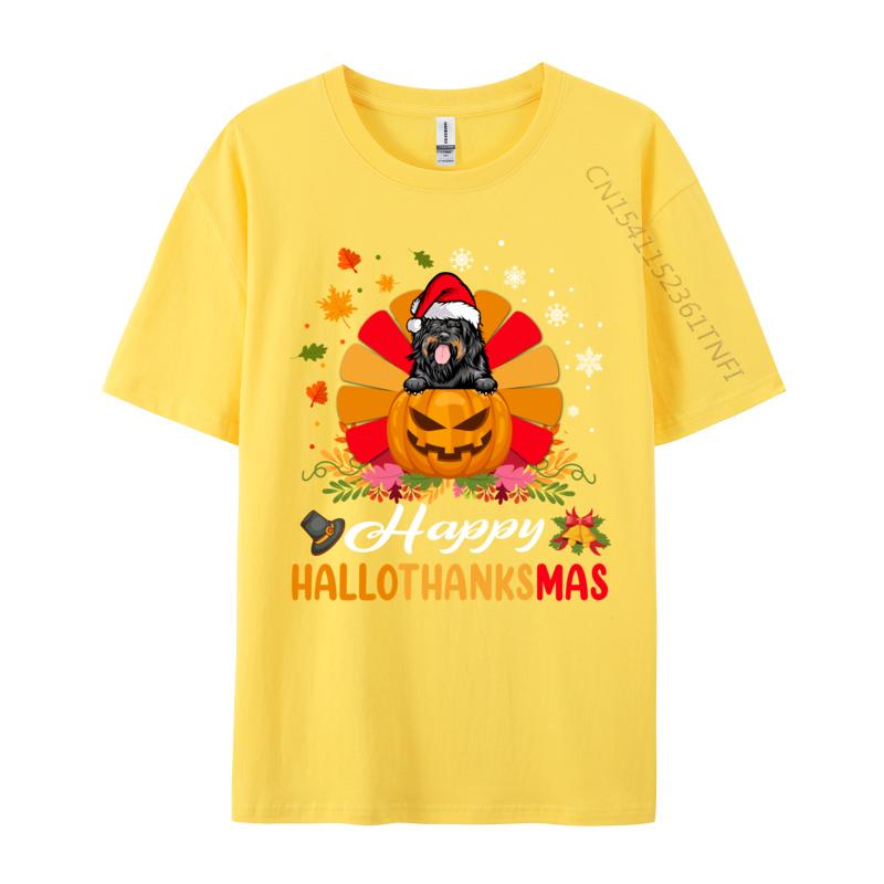 Portuguese Water Dog Hallothanksmas Halloween Fall Christmas T Shirts For Men Short Sleeve Tops Designs Tees Pure Cotton