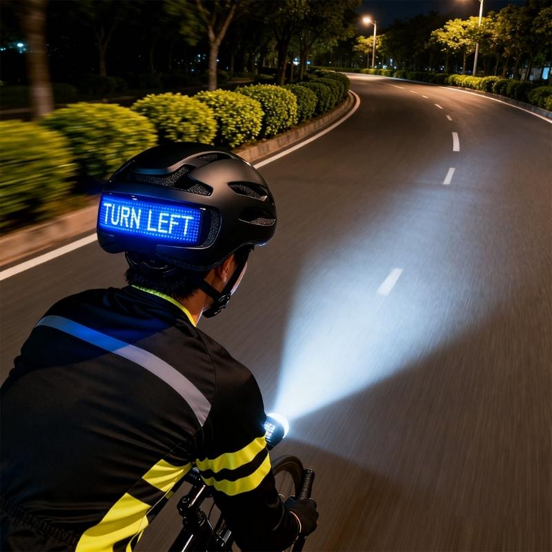 Advanced Cycling Helmet with Build In Turn Signal and Rechargeable LED Light for Clear Signaling During Ride