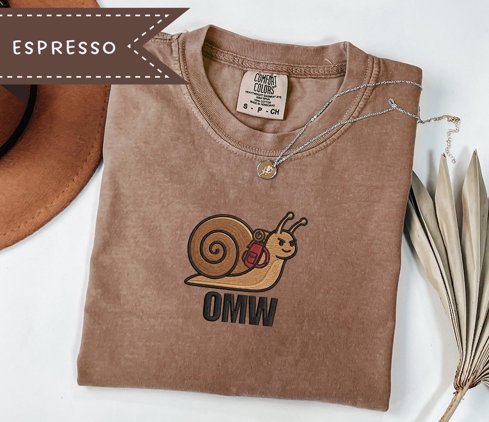 OMW Snail Embroidered Comfort Colors 1717, Chaotic Snail Shirt, Funny DnD Pullover, Renaissance Faire Frog Crewneck, Whimsical Gamer Gift 3XL