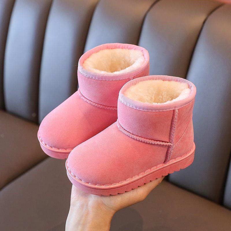 Boys and girls large cotton boots Girls non-slip children's fashion snow boots Winter new cotton boots keep warm
