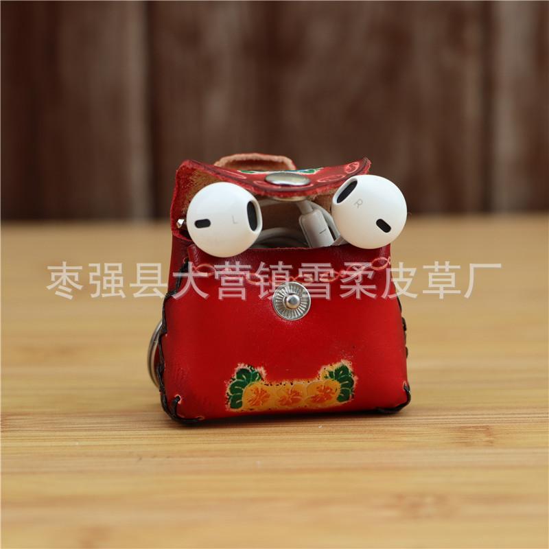 First Layer Cowhide Creative Small Bag Pendant Bag Pendant Car Keychain Earphone Bag Coin Bag Change Bag Pendant