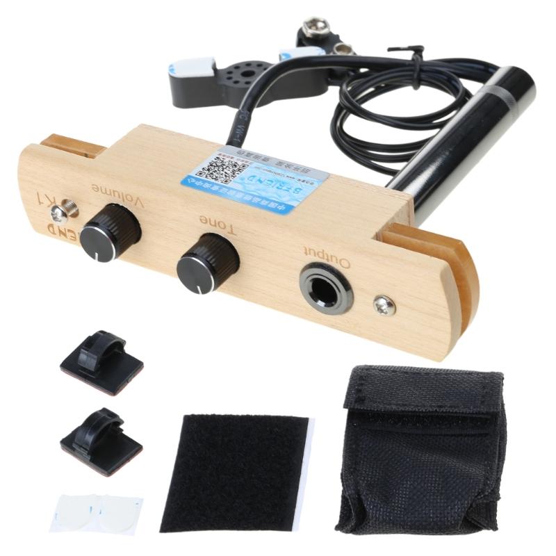 Percussion Cajon Trommel Schallloch Tonabnehmer mit Ton- und Lautstärkeregler Mikrofon Elektronisches Tonabnehmersystem Einfach zu installieren