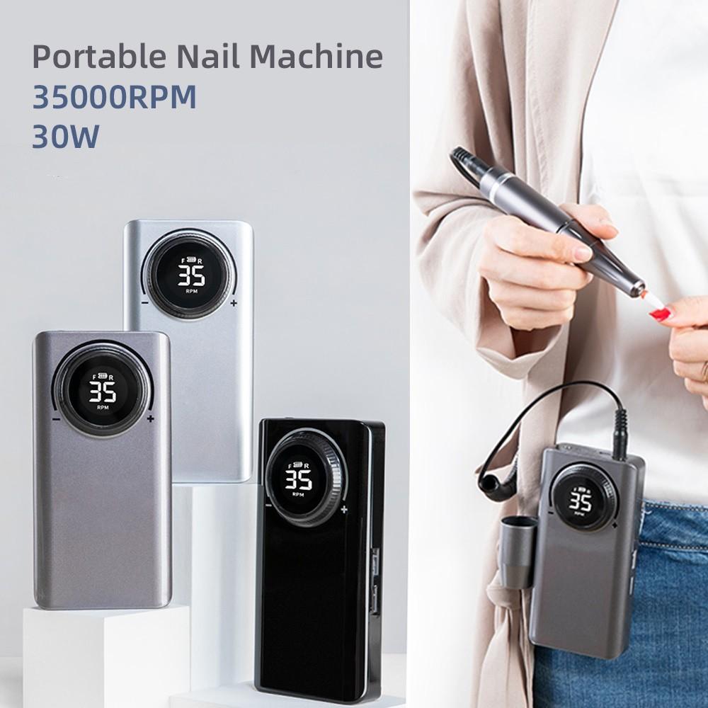 35000RPM Rechargeable LCD Nails Tools Pen Gel Nail Polisher Set Multifunctional Portable Electric Nail Drill Machine