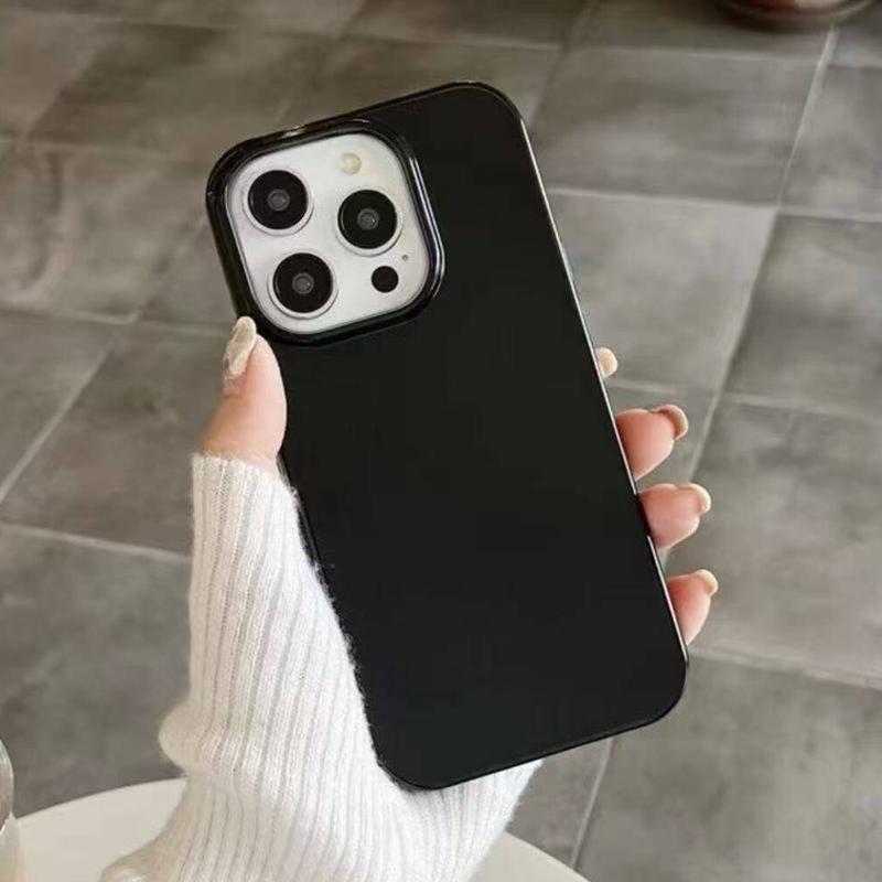 

Soft Glossy Black Color Silicone Phone Case For iPhone 17 Air 16 15 14 13 12 11 Pro Max Plus Shockproof Bumper Back Cover Silicon&iPhone 11 Pro Max