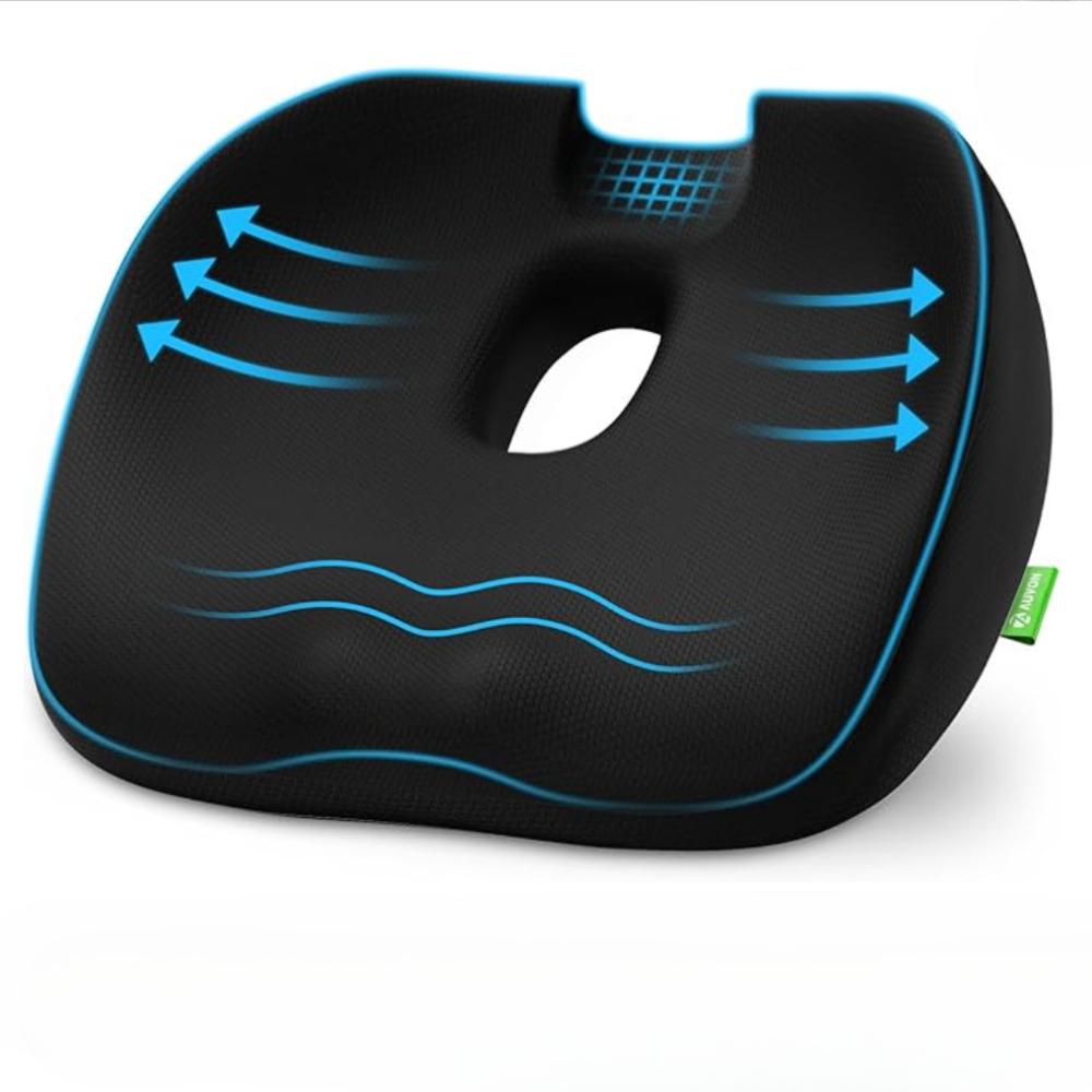 

Подушка для сиденья ортопедическая, эргономичная подушка для сиденья от геморроя с отверстием и U-образной конструкцией, удобная подушка для сиденья, импульсивная подушка для облегчения, офис чёрный