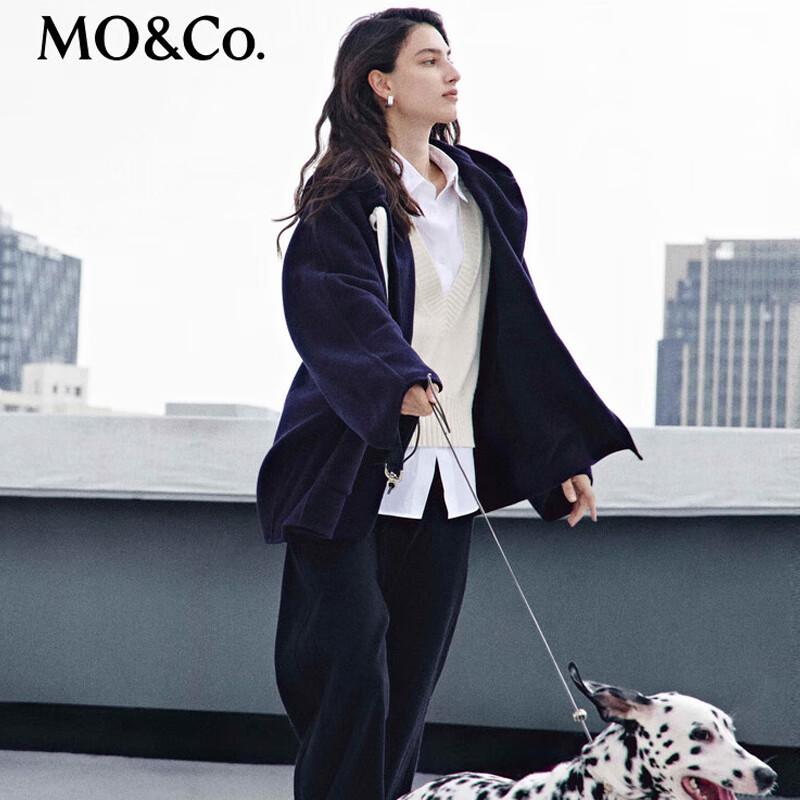 MO&Co. Women's Wool Blend High-Waist Wide-Leg Pants