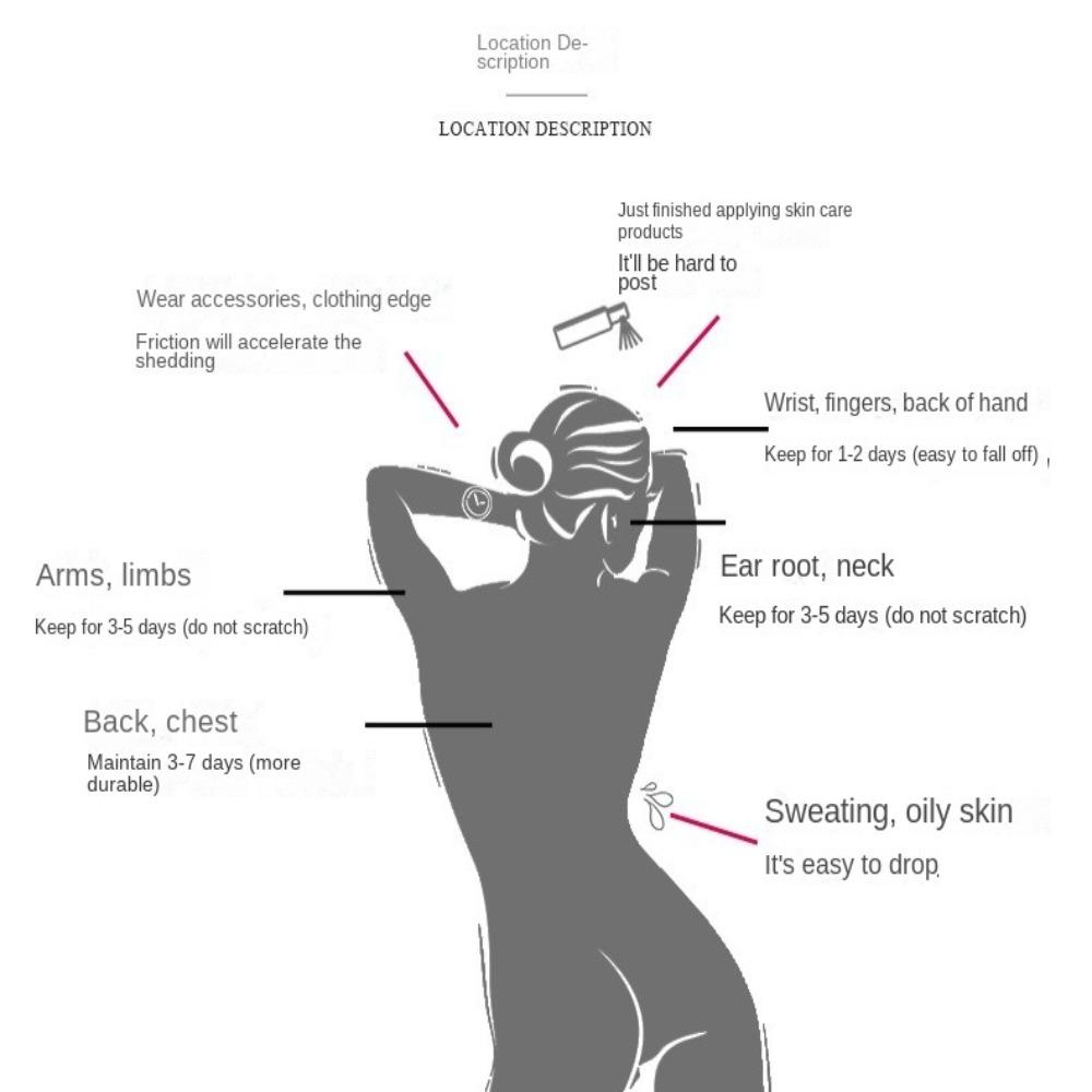 15Pcs Waterproof Temporary Tattoo Stickers Set Mini Finger Fake Tattoo for Women Girl Body Art