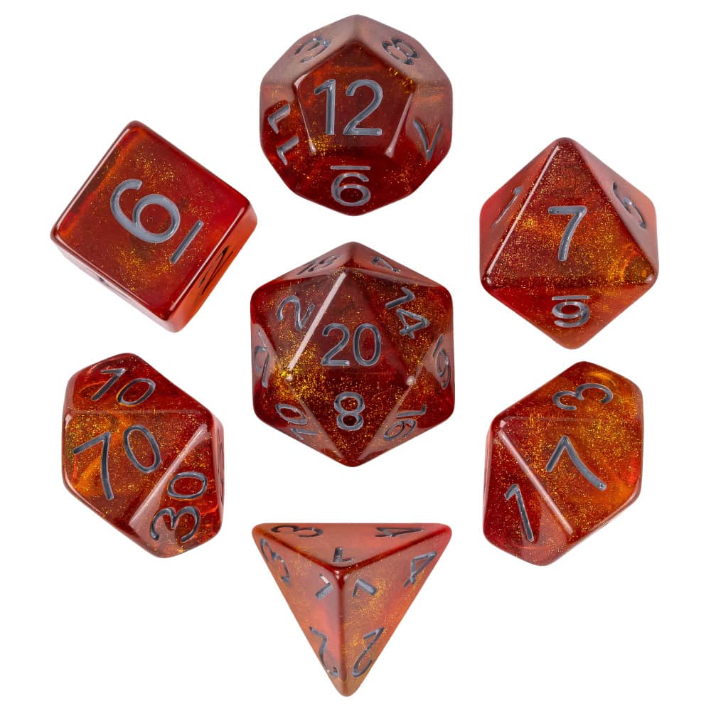 Cusdie Two-tone DND Dices 7 Resin Glitter D&D Dice D4 D6 D8 D10 D% D12 D20 Polyhedral Dice Set for Role Playing Board Games