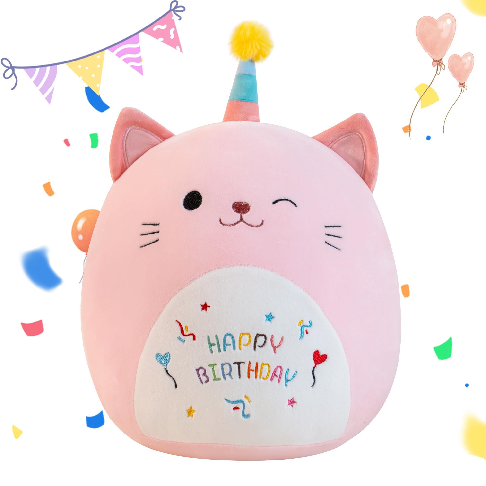 

Pink Cat Plush Toy, Birthday Gift, Cute Plush Cushion Stuffed Animal, Birthday Gift for Kids, Birthday Celebration Decor, Soft Cat Body Pillow,