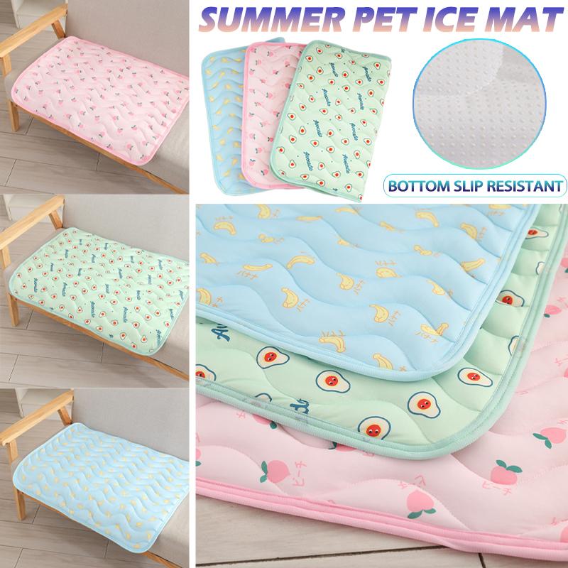 Summer Dog Cooling Mat Breathable Pet Dog Bed Blanket Ice Silk Pad Sofa Kennel for Small Medium Dogs Cats Dog Car Seat Cushion