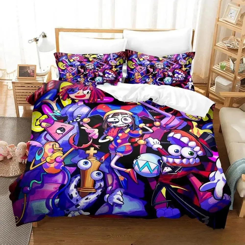 3D Print Cartoon Amazing Digital Circus Bedding Set Boys Girls Twin Queen King Size Duvet Cover Pillowcase Bed Boys Adult