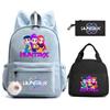 Cartoon-Aufdruck Rucksack Lunchtasche Federmäppchen für Kinder Schüler Schultasche Mädchen Kind Geschenk Damen Reisetasche