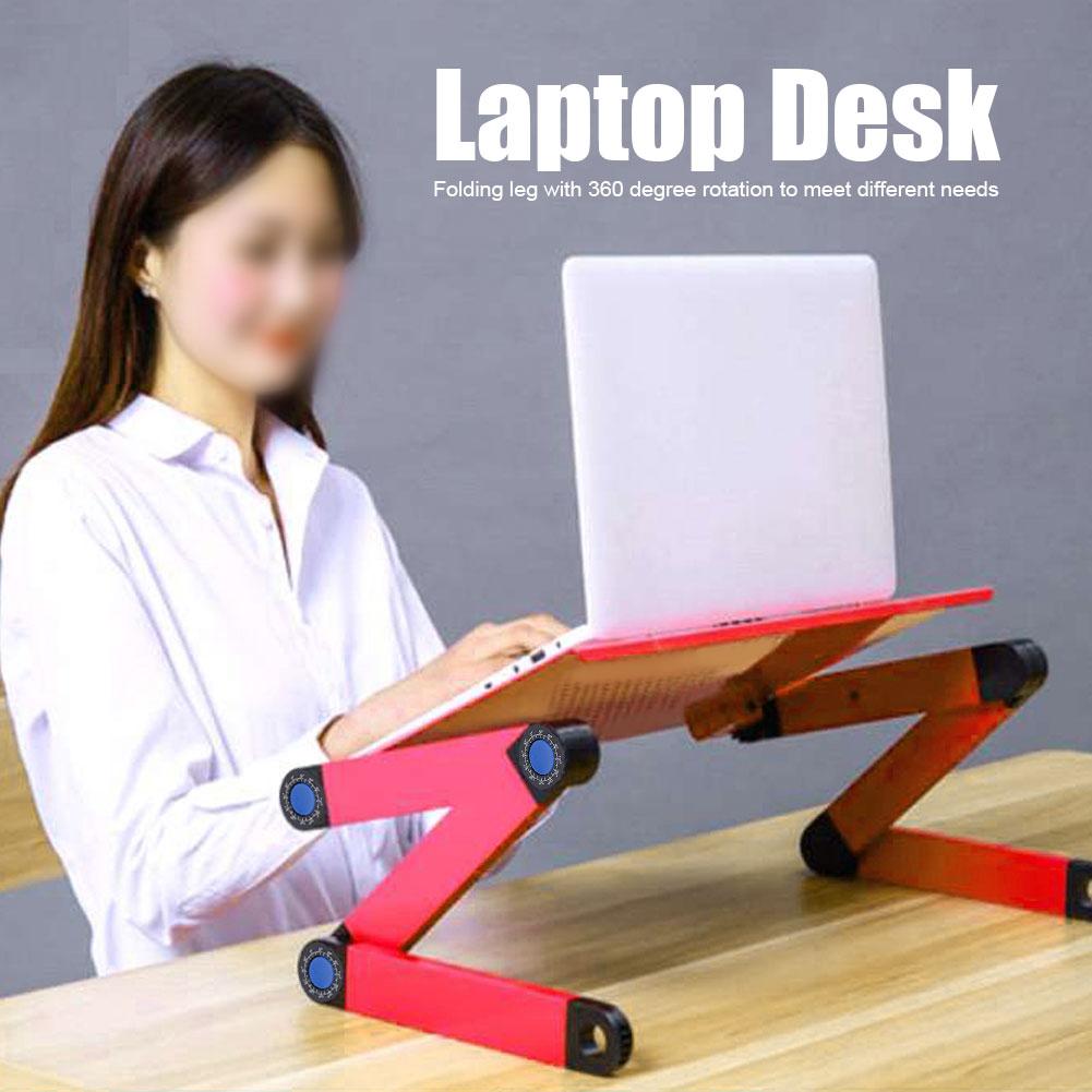 Aluminiumlegierung Bett Klappbarer Laptop Notebook Verstellbarer Computertisch Tischständer Rosarot