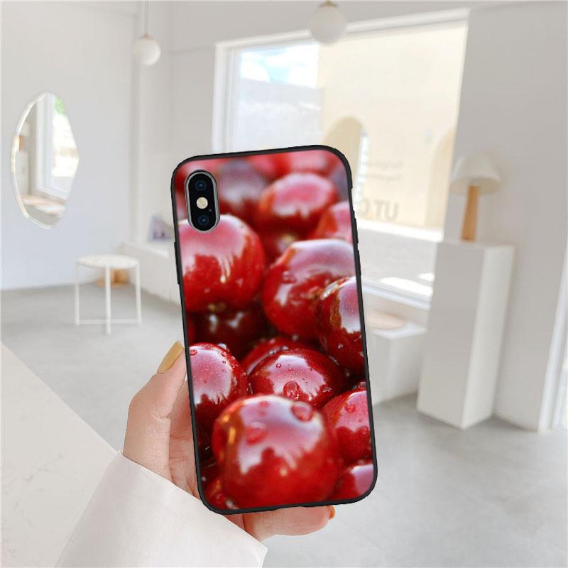 

LO24 Cherry fruit Soft Shell Phone Case for iPhone SE X XS XR 11 16E 17 Pro Max Air 8 7 6 6s Plus iPhone17 Pro