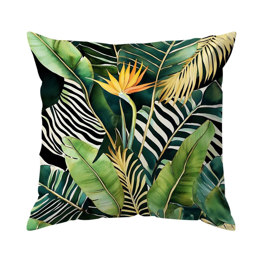 Tropical Plant Leaves Pillowcase Printed Polyester 40/45/50Cm Throw Pillowcover Decorative Sofa Cushion Pillowslip Home Decor