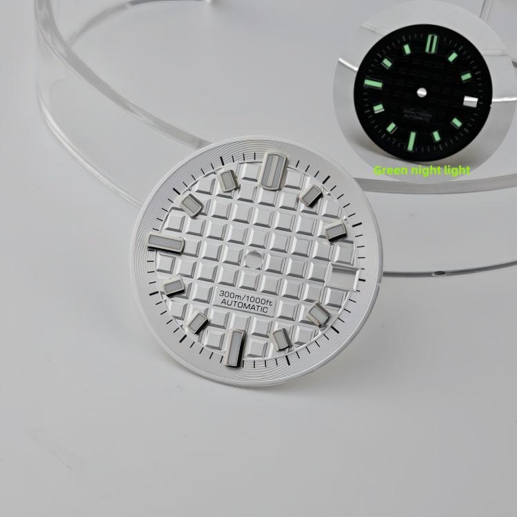 New 30mm No Logo Dial Fresh Small Square Green Lume Dial Compatible with Japanese NH34 NH35 NH36 Movement Watch Accessories