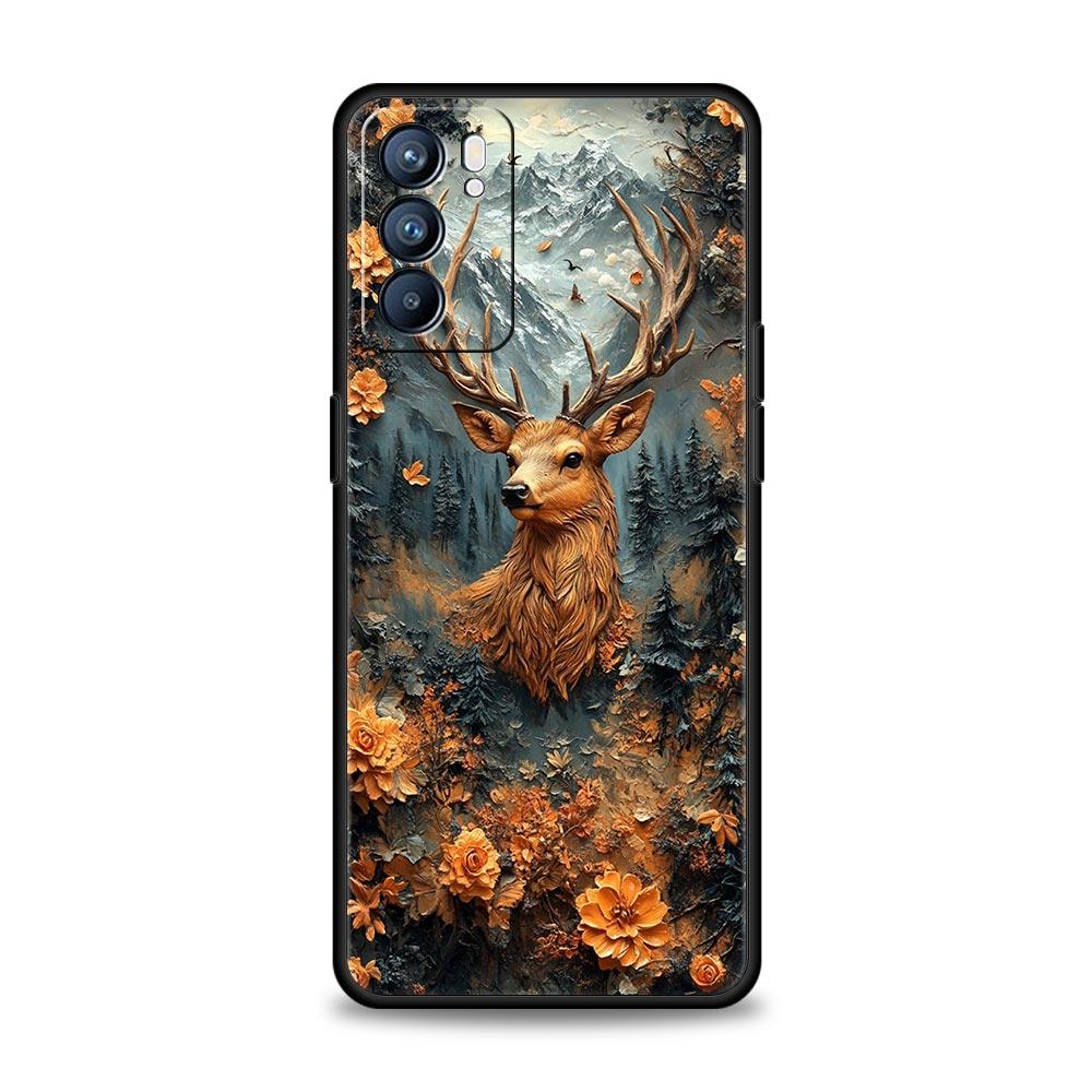 Deer Lichee Pattern Phone Case For Oppo Reno 13 12 11 10 7 F Find X5 X6 A98 A80 A79 A78 A57 A54 A31 A17 Pro 5G Soft TPU Cover