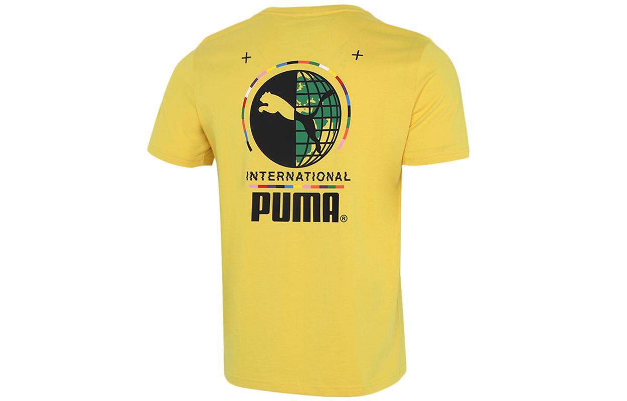 PUMA T Shirts Men s Yellow Crew Neck Moderate Straight Fit 531307-37 M