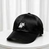 Autumn new fashion satin baseball caps for men and women, sweet and cute little fox embroidered face cap