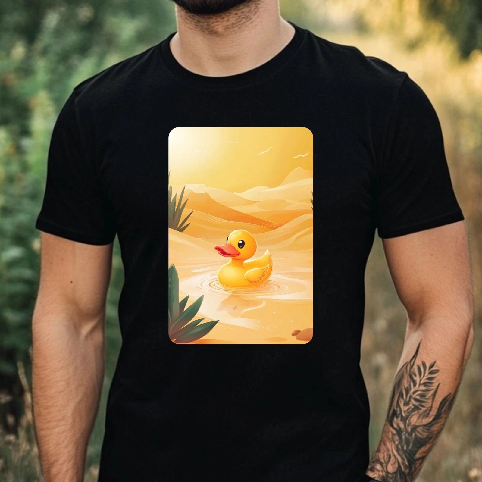 T-Shirt Herren Gummiente in Wüstenlandschaft Motiv Baumwolle Größe XS bis 5XL S