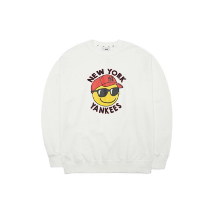 New MLB Smile New York Yankees Sweatshirt Unisex White 3AMTN0424-50IVS
